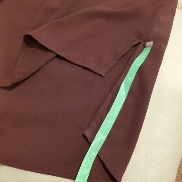 Vero moda lg long flowy tunic 3/4 sleeve oversized blouse burgundy - Picture 11 of 15